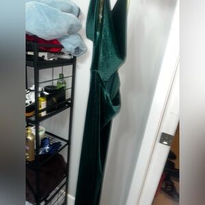 Fashion Nova Green Velvet Maxi Dress